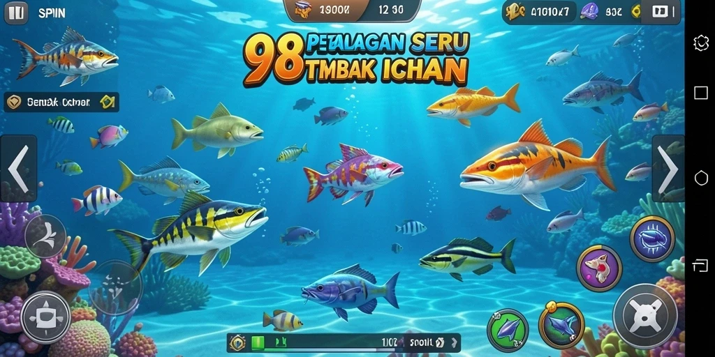 Screenshot gameplay 98SPIN dengan tampilan menembak ikan yang seru.