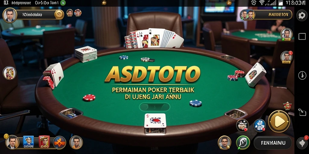 Tampilan gameplay poker yang menarik dan interaktif.
