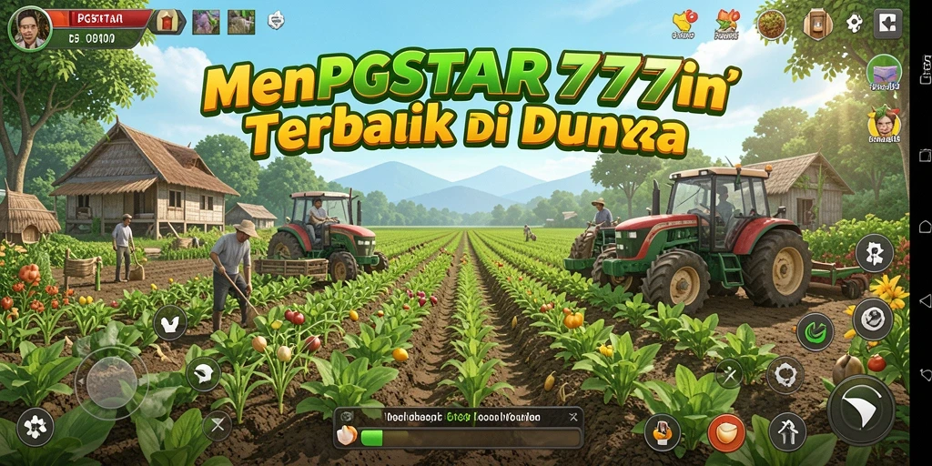 Tampilan gameplay PGSTAR777 dengan kegiatan bertani yang seru.