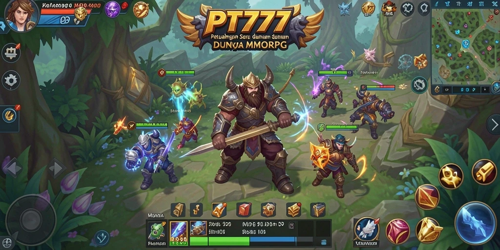 Tangkapan layar utama gameplay PT777 yang menampilkan petualangan seru dalam MMORPG.