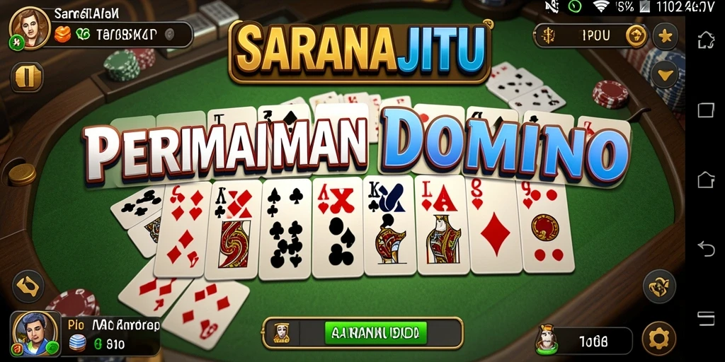 Tampilan gameplay mendebarkan dalam SARANAJITU saat bermain domino.