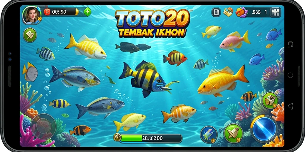 Tampilan gameplay TOTO20 yang menarik saat menembak ikan.